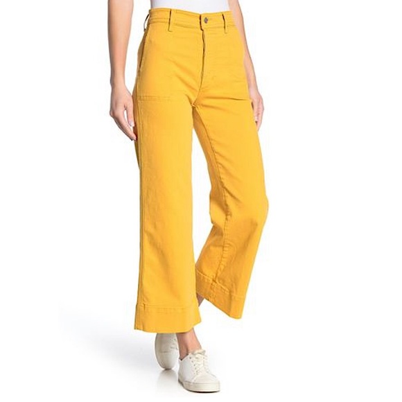Joe's Jeans Denim - JOES JEANS yellow wide leg high rise button fly jeans size 31 NEW NWT